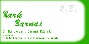 mark barnai business card
